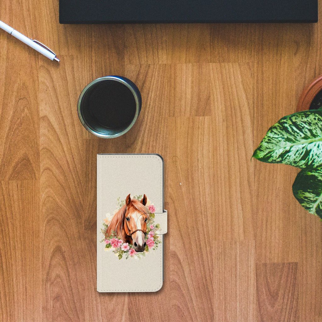 Xiaomi 13 Lite Telefoonhoesje met Pasjes Paard bovenaanzicht