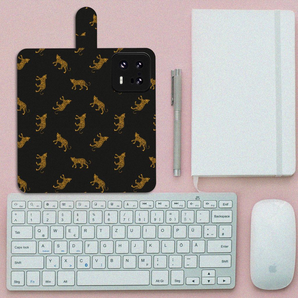 Xiaomi 13 Pro Telefoonhoesje met Pasjes Leopards bovenaanzicht