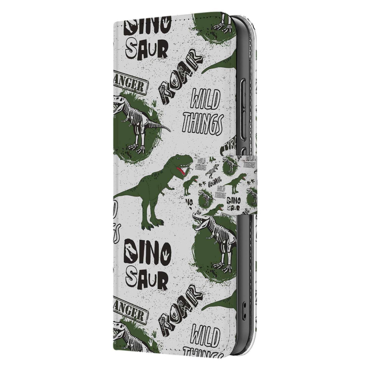 Xiaomi 15 Telefoonhoesje met Pasjes Dinosaurus boek case aanzicht