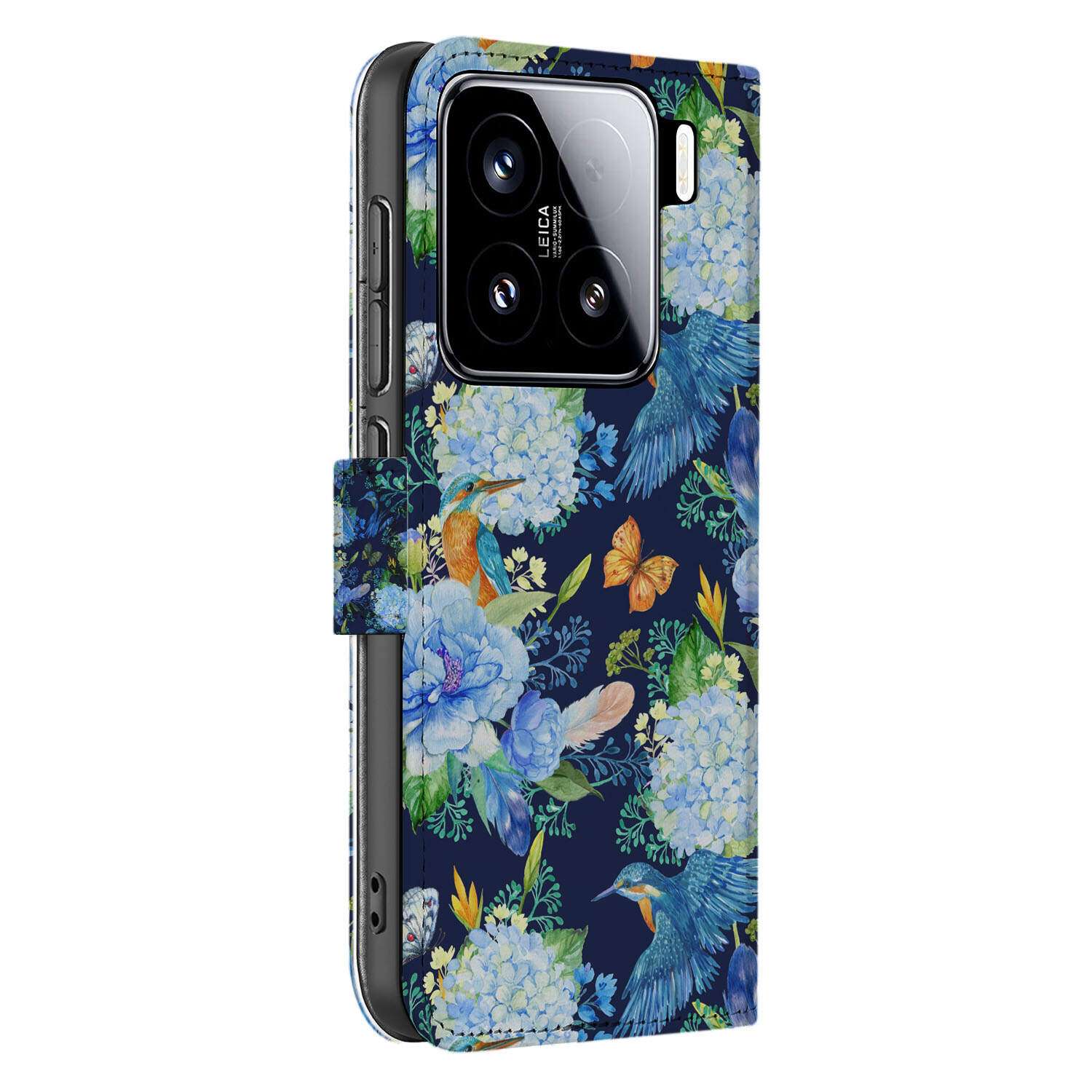 Xiaomi 15 Telefoonhoesje met Pasjes IJsvogel design zijaanzicht