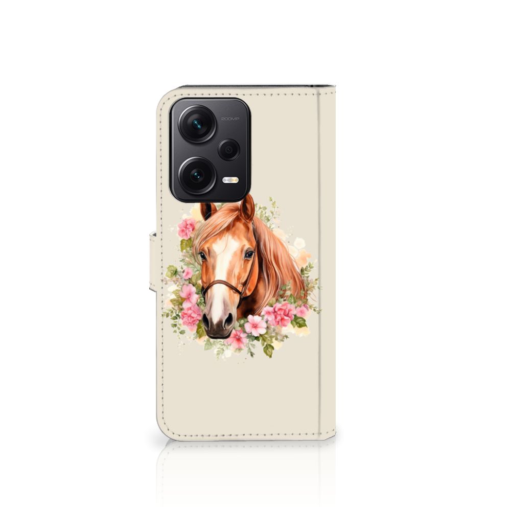 Telefoonhoesje met Pasjes voor Xiaomi Poco X5 Pro | Note 12 Pro 5G Paard design paard aanzicht