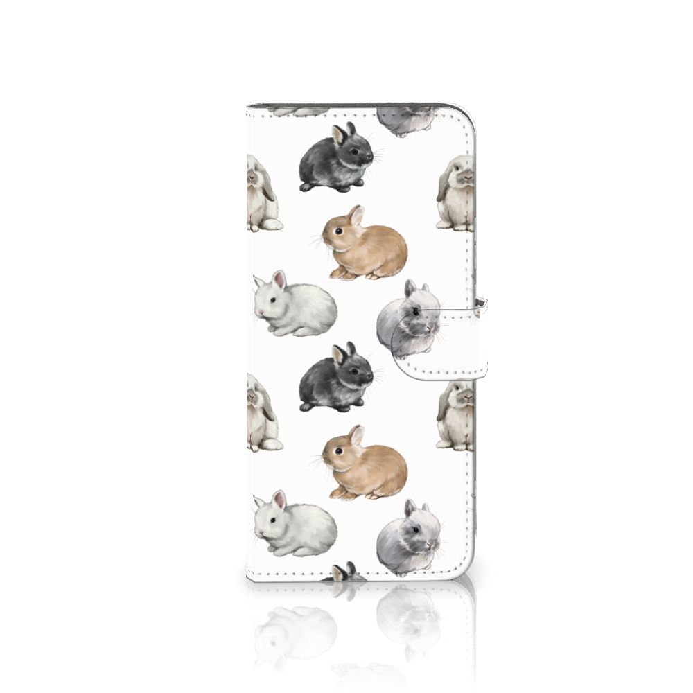 Xiaomi Redmi 10C Telefoonhoesje met Pasjes Konijntjes vooraanzicht