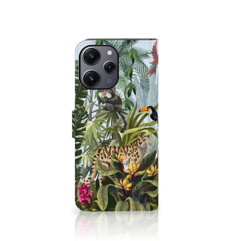 Xiaomi Redmi 12 Telefoonhoesje met Pasjes Jungle design voorkant