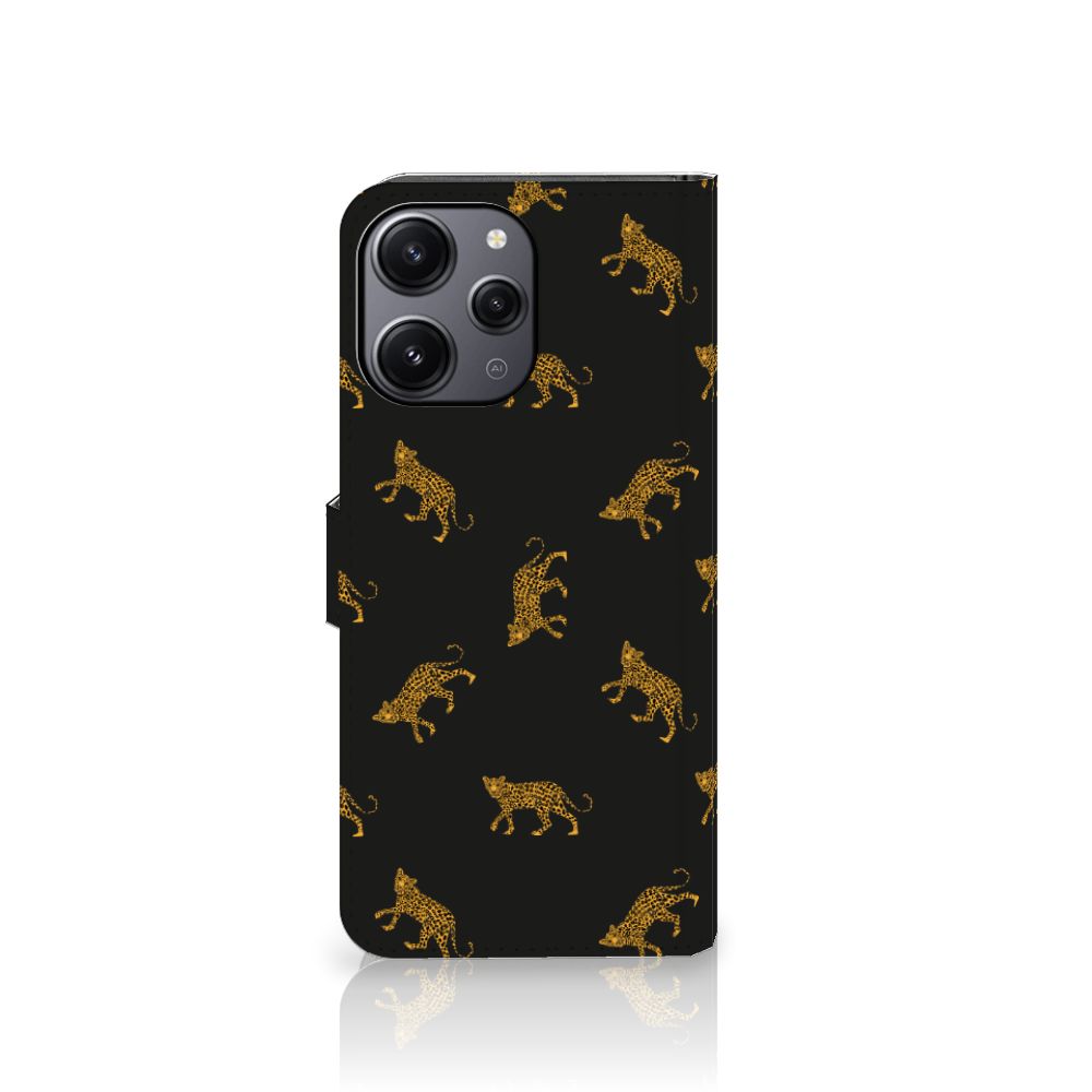 Xiaomi Redmi 12 Telefoonhoesje met Pasjes Leopards zijkant