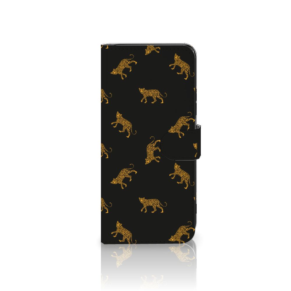 Xiaomi Redmi 12 Telefoonhoesje met Pasjes Leopards zwart vlak