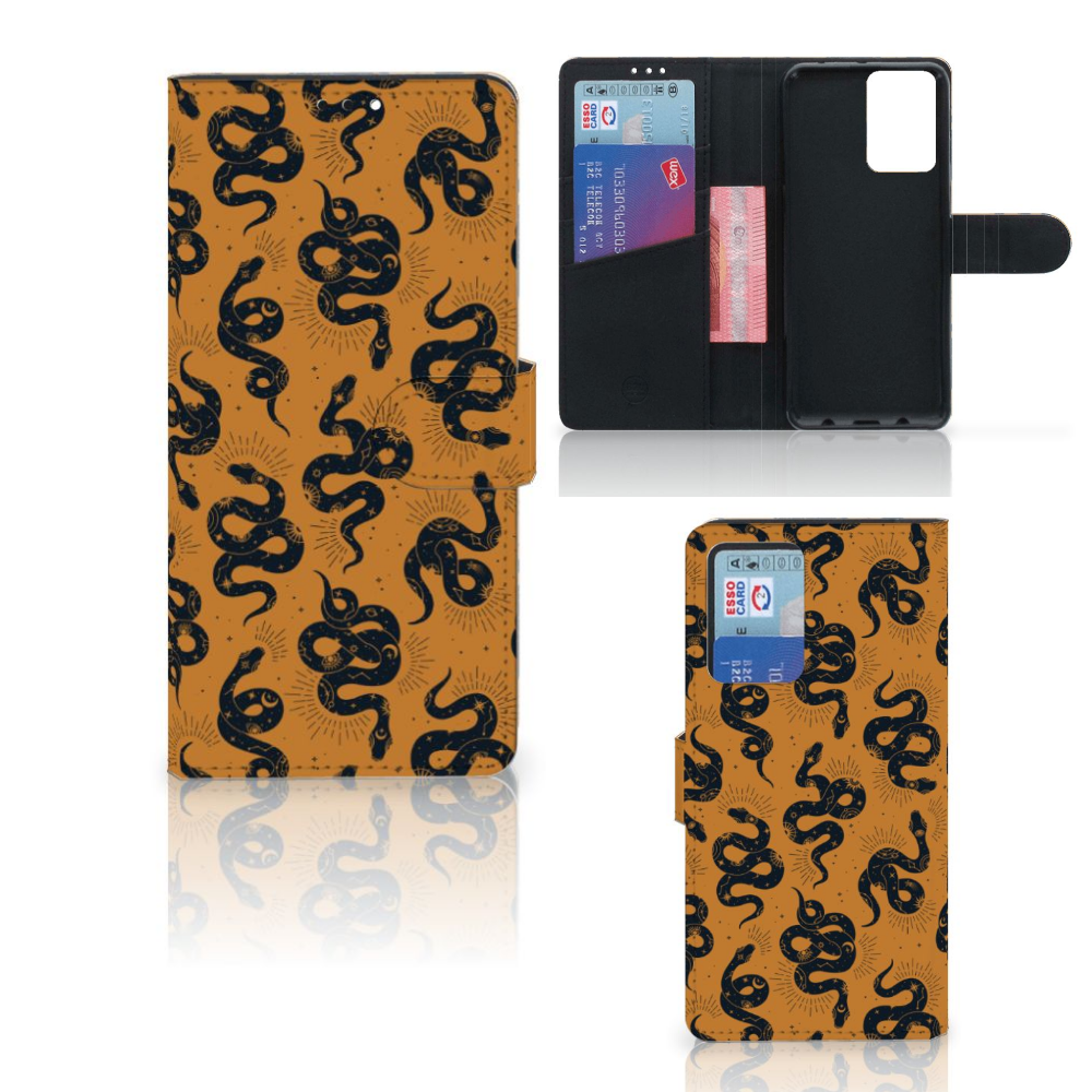 Xiaomi Redmi Note 10 Pro Telefoonhoesje met Pasjes Snakes vooraanzicht zijaanzicht binnenaanzicht