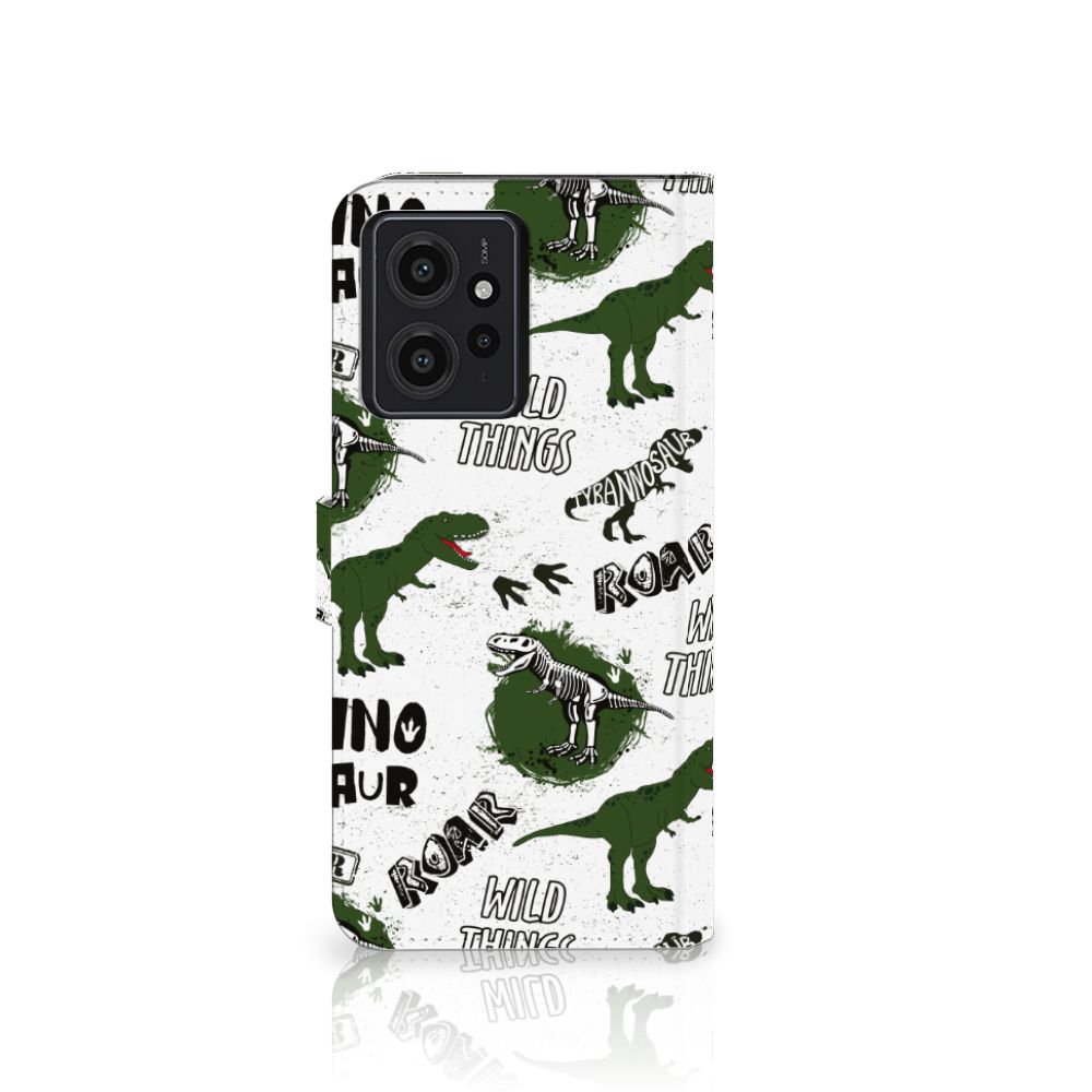 Telefoonhoesje met Pasjes voor Xiaomi Redmi Note 12 4G Dinosaurus dino design voorkant
