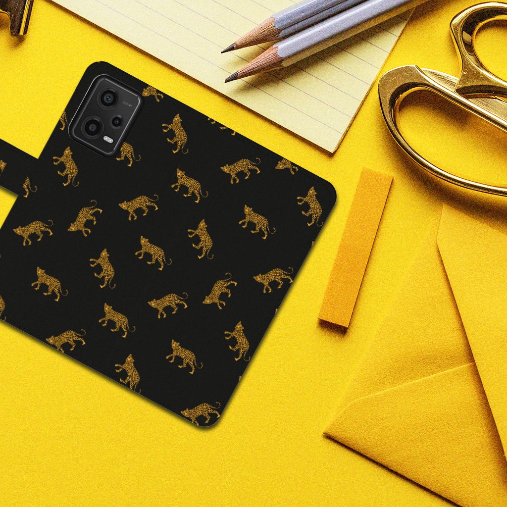 Xiaomi Redmi Note 12 5G Poco X5 Telefoonhoesje met Pasjes Leopards design bovenaanzicht