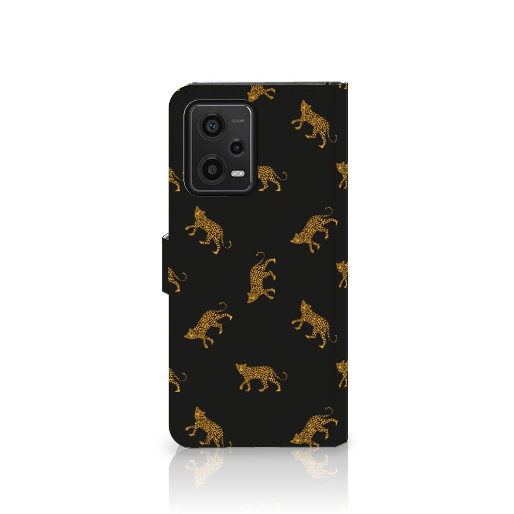 Xiaomi Redmi Note 12 5G Poco X5 Telefoonhoesje met Pasjes Leopards design aanzicht