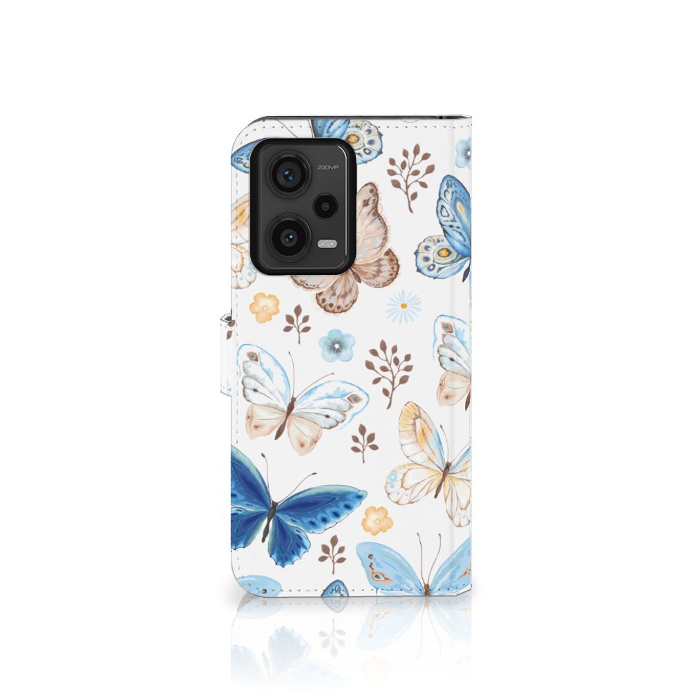 Xiaomi Redmi Note 12 Pro Plus Telefoonhoesje met Pasjes Vlinder voorzijde