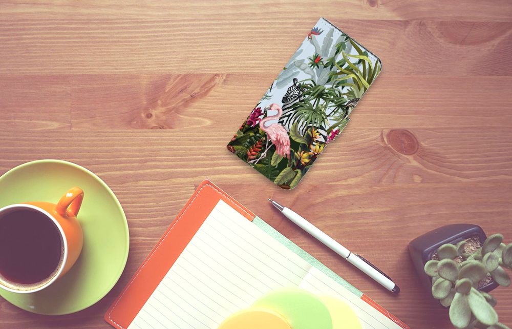 Xiaomi Redmi Note 13 5G Telefoonhoesje met Pasjes Jungle aanzicht
