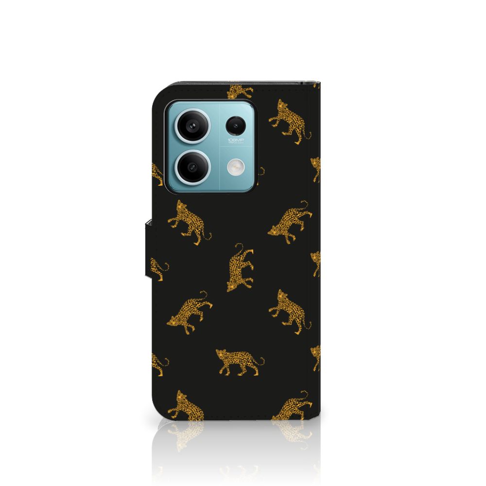 Xiaomi Redmi Note 13 5G Telefoonhoesje met Pasjes Leopards zijaanzicht