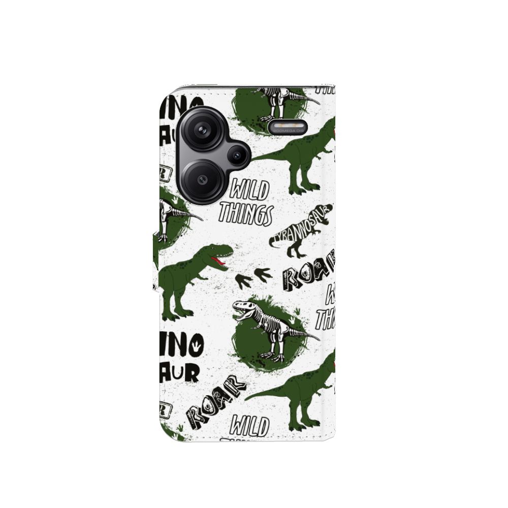 Xiaomi Redmi Note 13 Pro Plus Telefoonhoesje met Pasjes Dinosaurus voorzijde