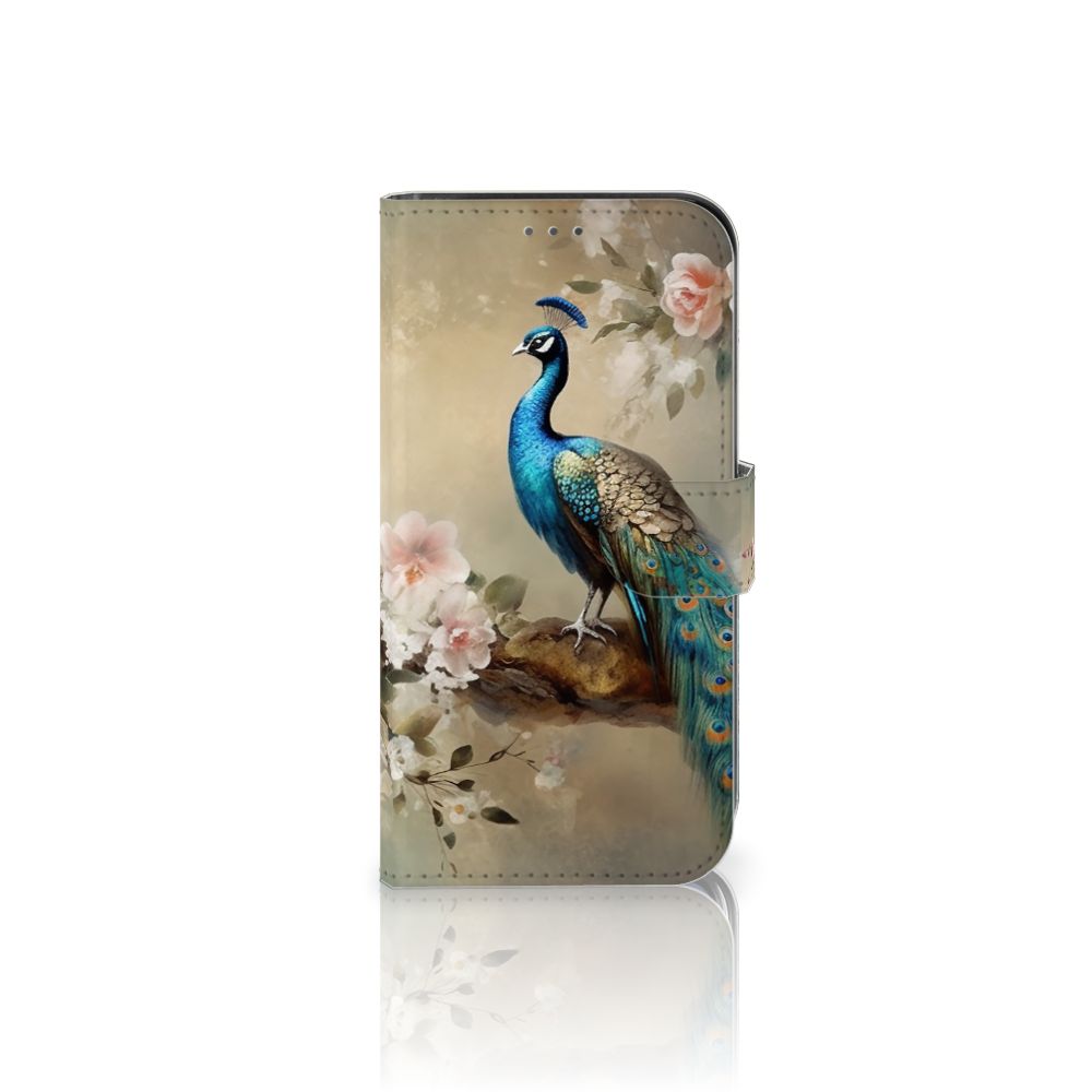 Telefoonhoesje met Pasjes voor iPhone 12 | 12 Pro (6.1") Vintage Pauwen