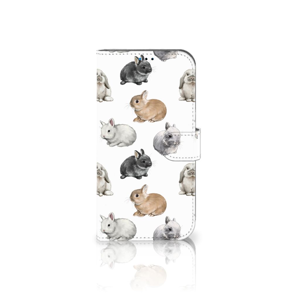 iPhone 14 Pro Max Telefoonhoesje met Pasjes Konijntjes design vooraanzicht