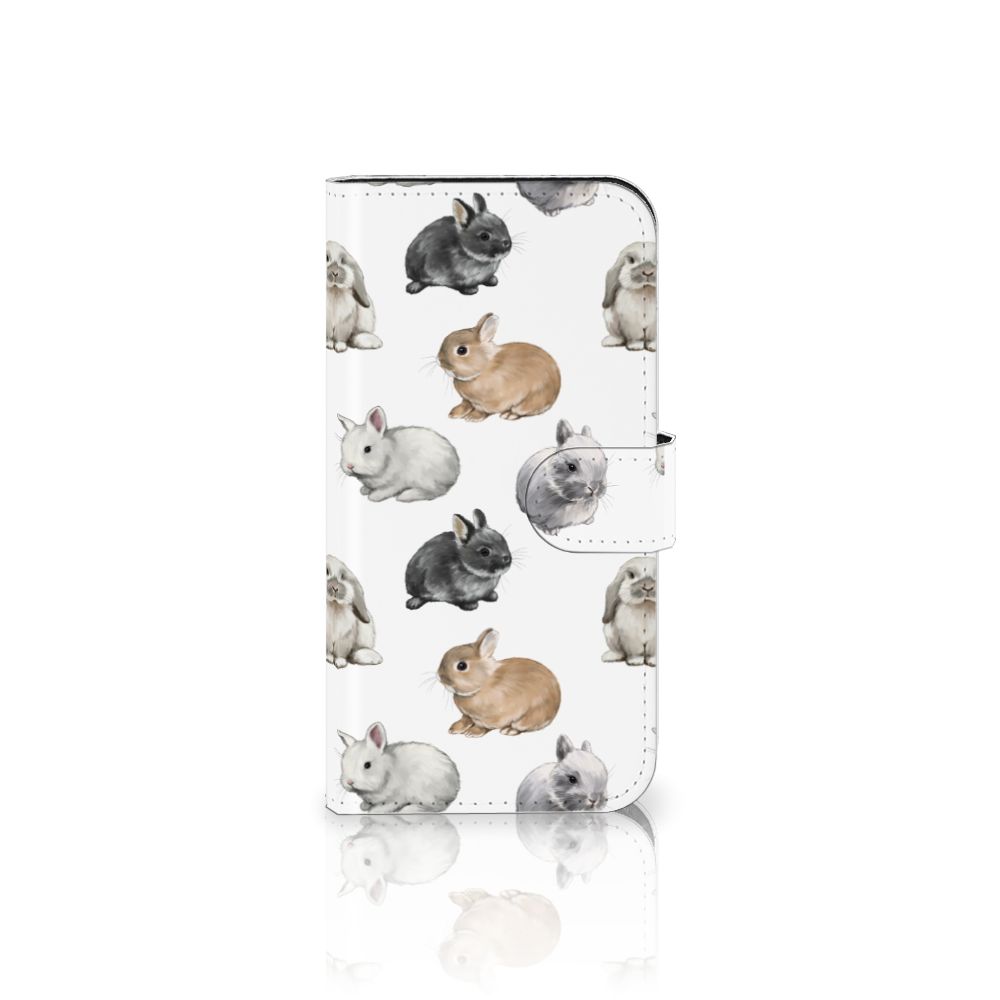 Telefoonhoesje met Pasjes voor iPhone 15 Konijntjes met schattige konijnenontwerpen 🐰.