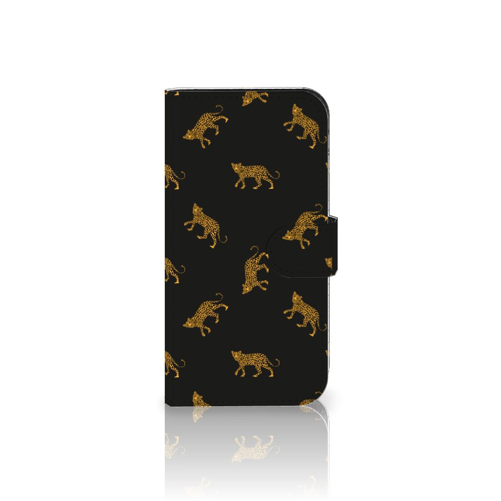 iPhone 15 Pro Telefoonhoesje met Pasjes Leopards zijkant
