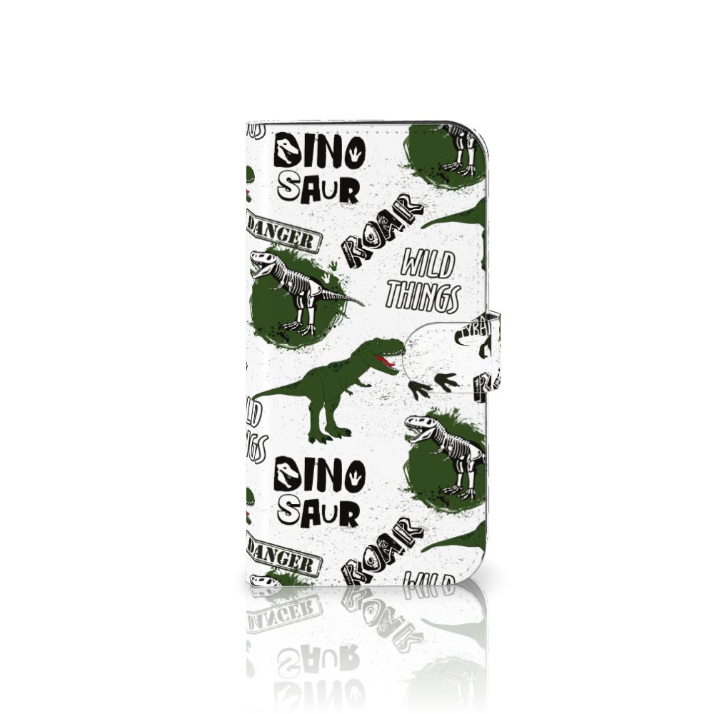 Telefoonhoesje met Pasjes voor iPhone 15 Pro Max Dinosaurus met dino's en skeletdesign 🦖