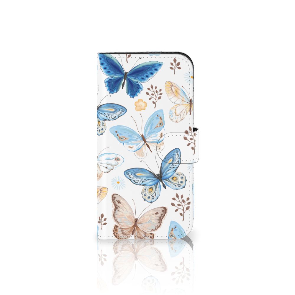 Telefoonhoesje met Pasjes voor iPhone 15 Pro Vlinder met kleurrijke vlinders 🦋 op een elegant ontwerp.