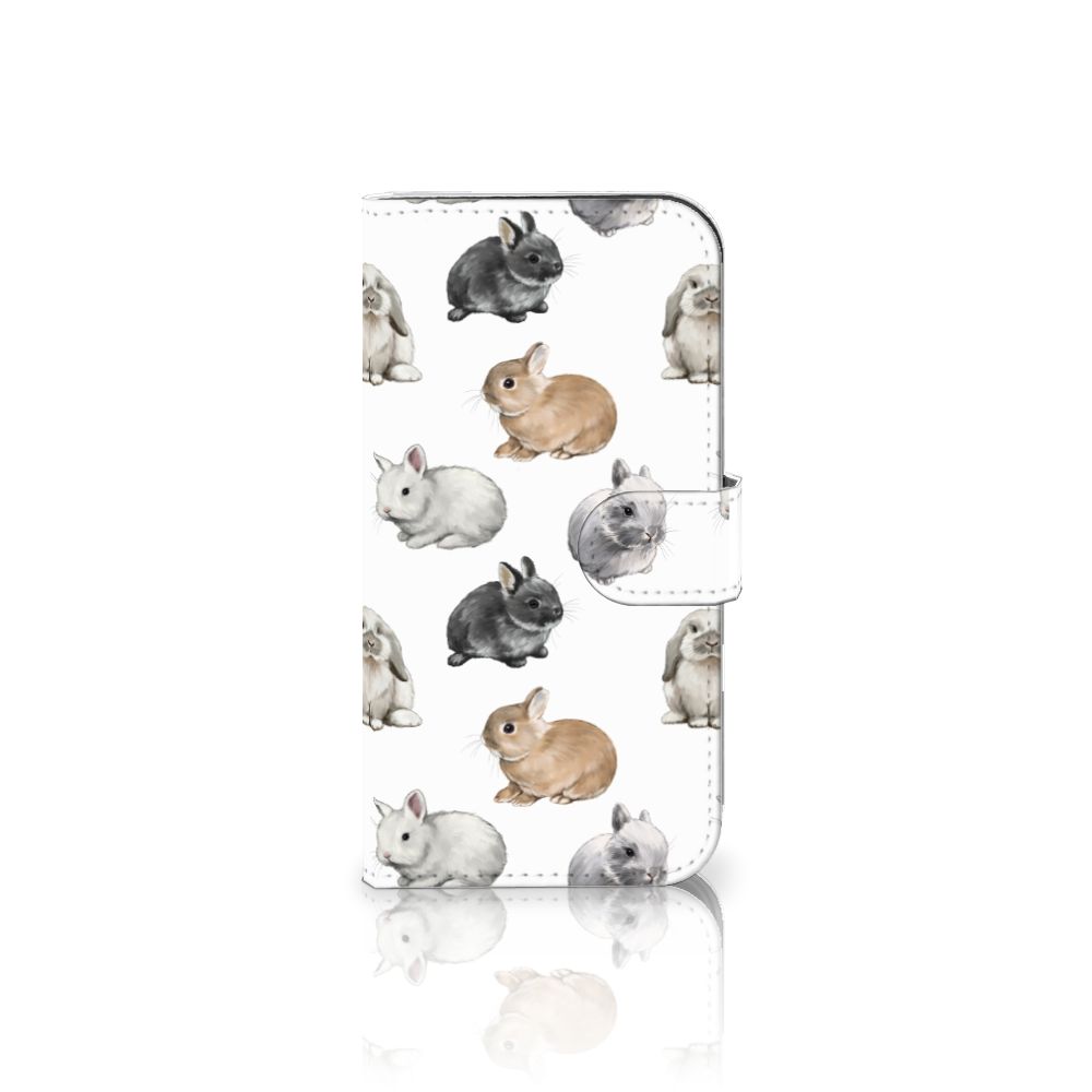 iPhone 16 Telefoonhoesje met Pasjes Konijntjes design voorkant