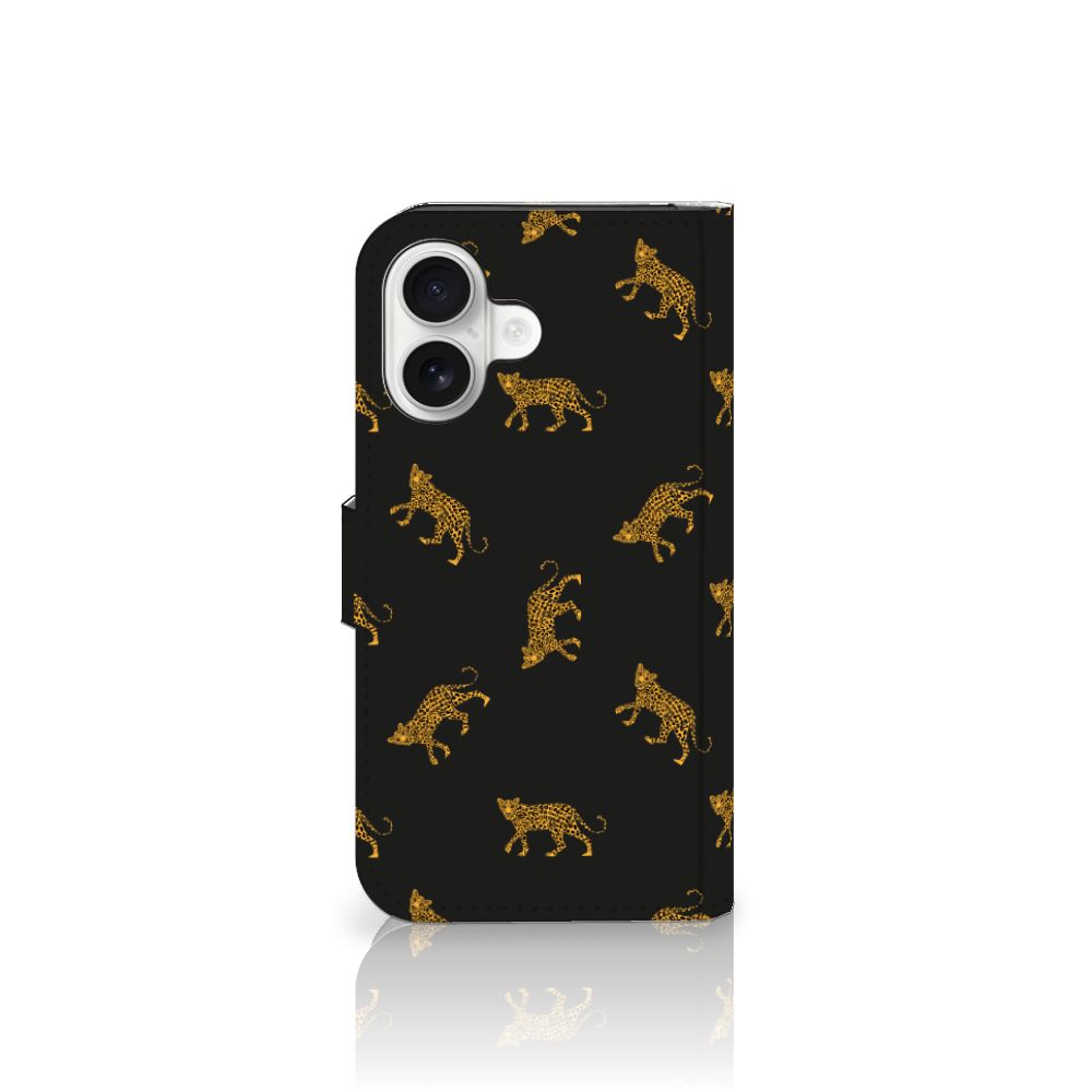 iPhone 16 Telefoonhoesje met Pasjes Leopards design zijaanzicht