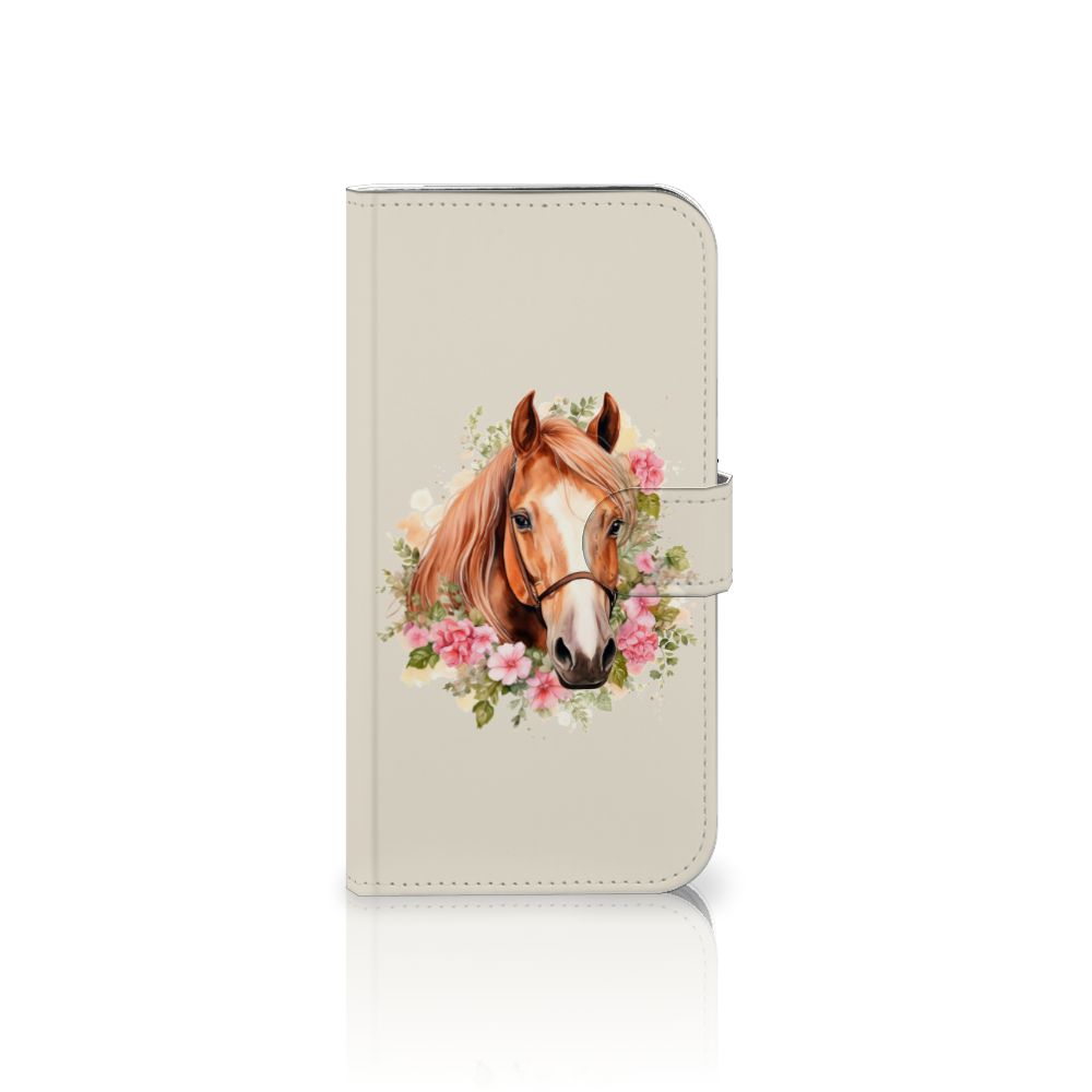 iPhone 16 Plus Telefoonhoesje met Pasjes Paard voorkant