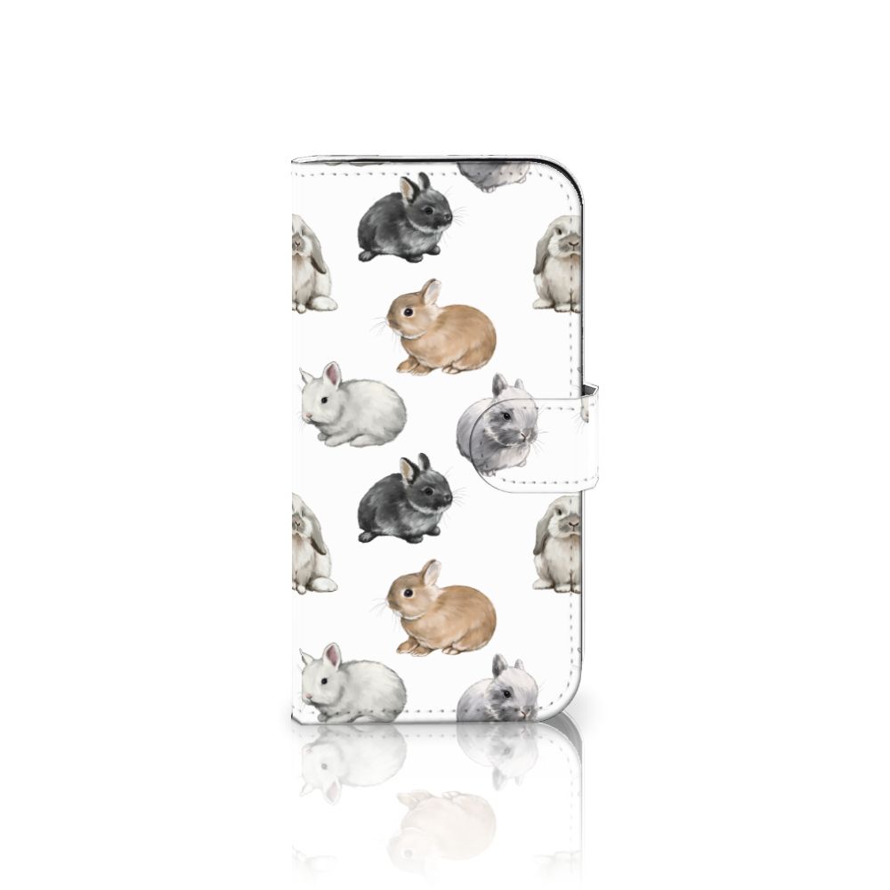 Telefoonhoesje met Pasjes voor iPhone 16 Pro Konijntjes design konijnen aanzicht