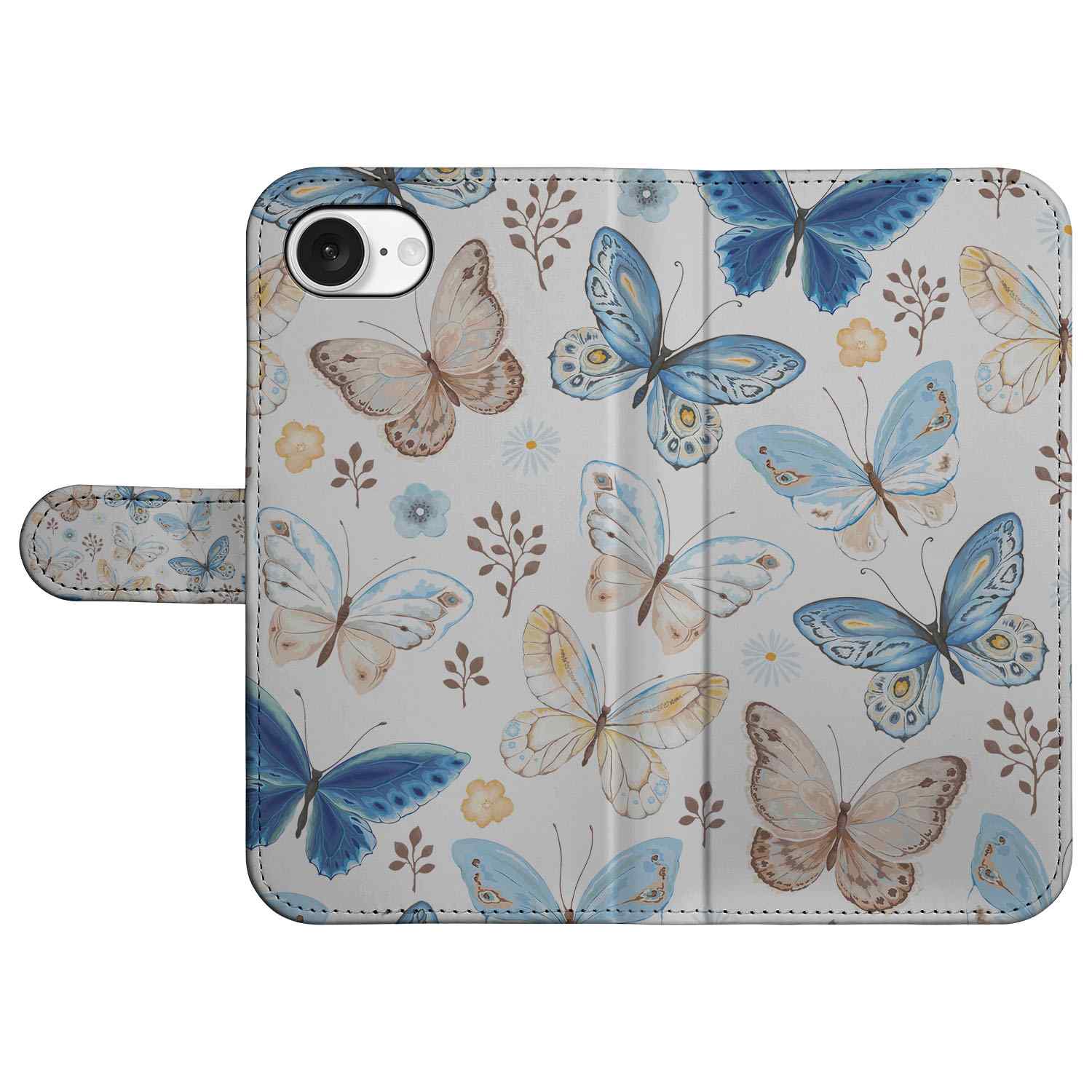 iPhone 16e Telefoonhoesje met Pasjes Vlinder voorkant