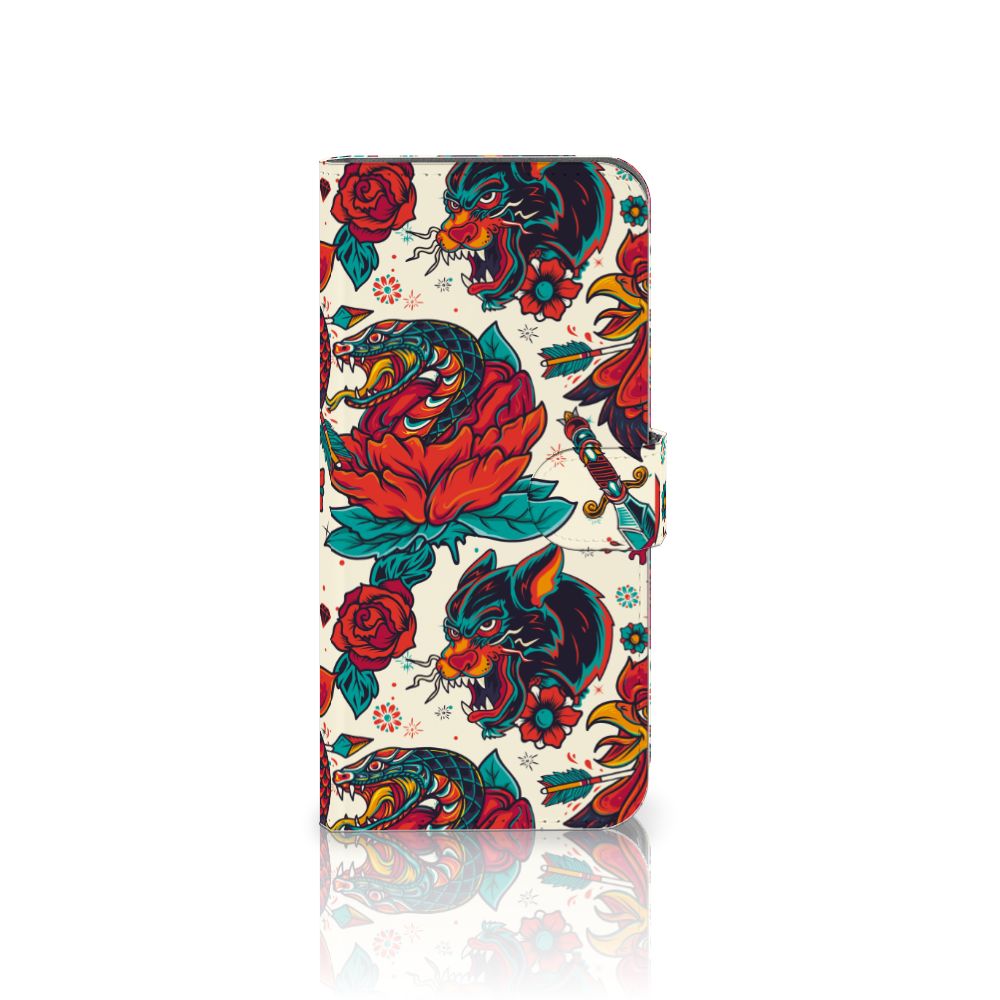 Motorola Moto G54 Telefoonhoesje met foto Old Skool tattoo design aanzicht
