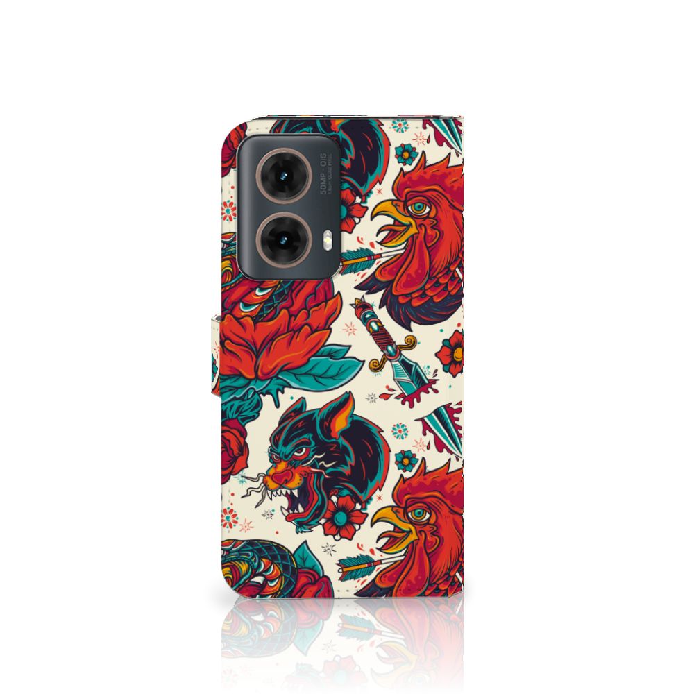 Motorola Moto G85 Telefoonhoesje met foto Old Skool design tattoo aanzicht