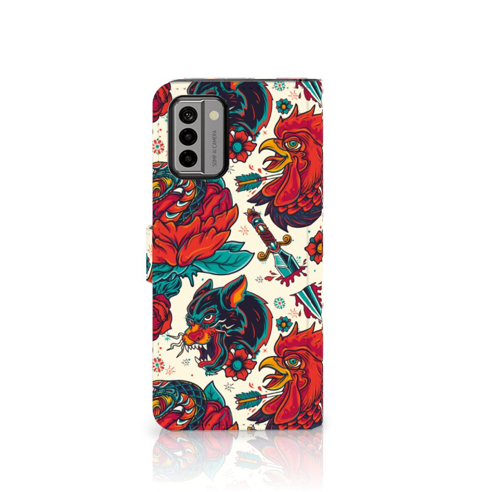 Nokia G22 Telefoonhoesje met foto Old Skool tatoeage stijl voorkant