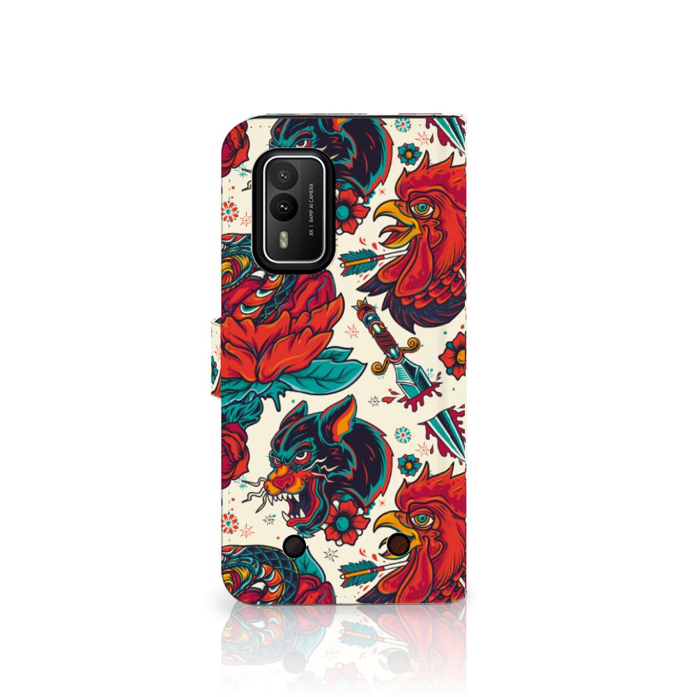 Nokia XR21 Telefoonhoesje met foto Old Skool vintage tattoo design voorkant