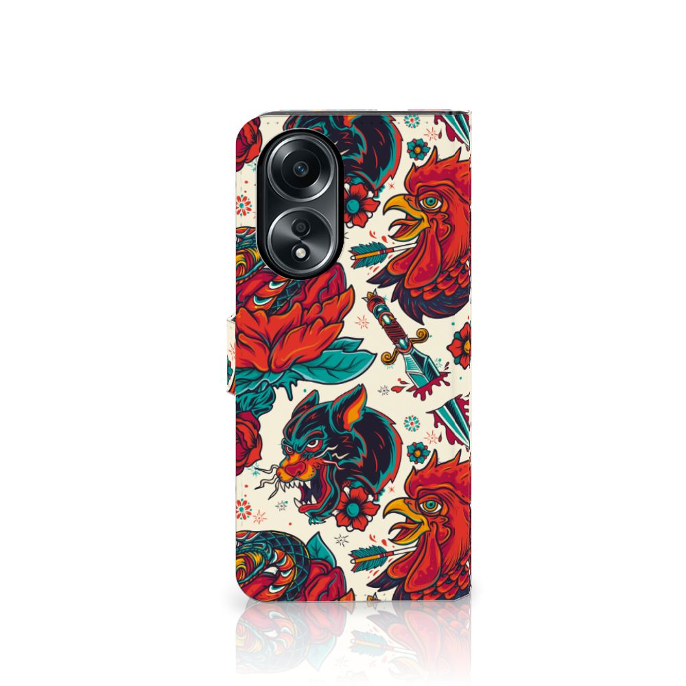 OPPO A58 4G telefoonhoesje met foto Old Skool design vintage aanzicht