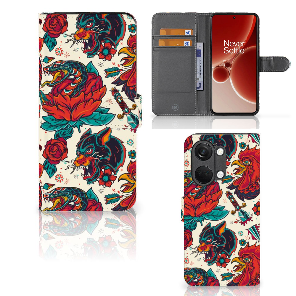 OnePlus Nord 3 Telefoonhoesje met foto Old Skool design voorkant achterkant
