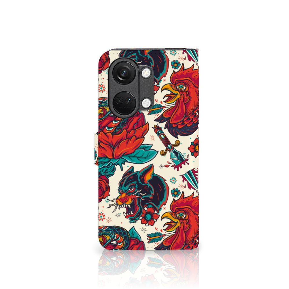 OnePlus Nord 3 Telefoonhoesje met foto Old Skool tattoo design aanzicht
