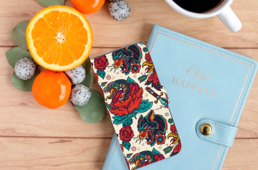 Samsung Galaxy A25 Telefoonhoesje met foto Old Skool vintage design bovenaanzicht