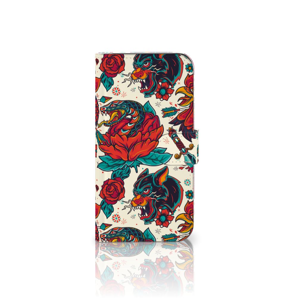 Samsung Galaxy S25 Telefoonhoesje met foto Old Skool tattoo design voorkant