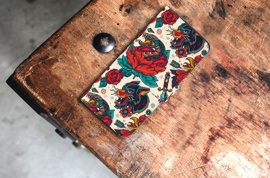 Samsung Galaxy Xcover 7 Telefoonhoesje met foto Old Skool vintage tattoo design aanzicht