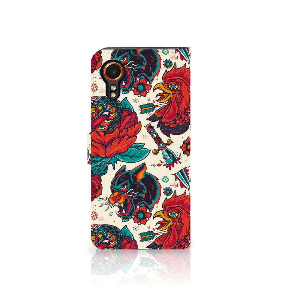 Samsung Galaxy Xcover 7 Telefoonhoesje met foto Old Skool tattoo design vooraanzicht