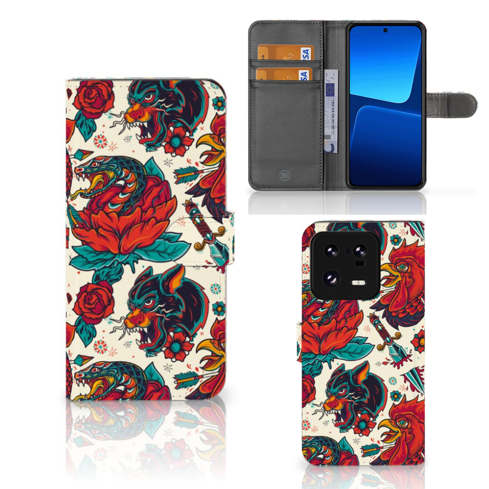 Xiaomi 13 Pro Telefoonhoesje met foto Old Skool vintage design aanzicht