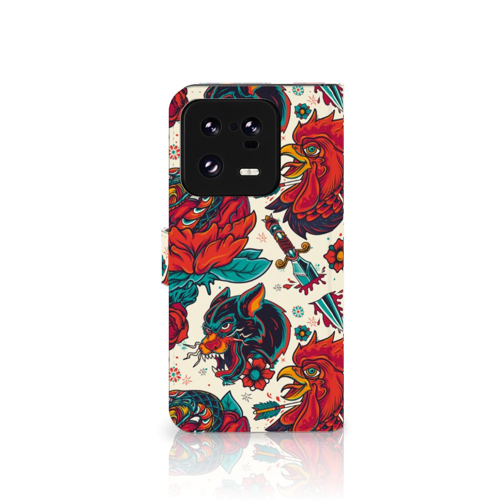 Xiaomi 13 Pro Telefoonhoesje met foto Old Skool tattoo stijl design voorkant