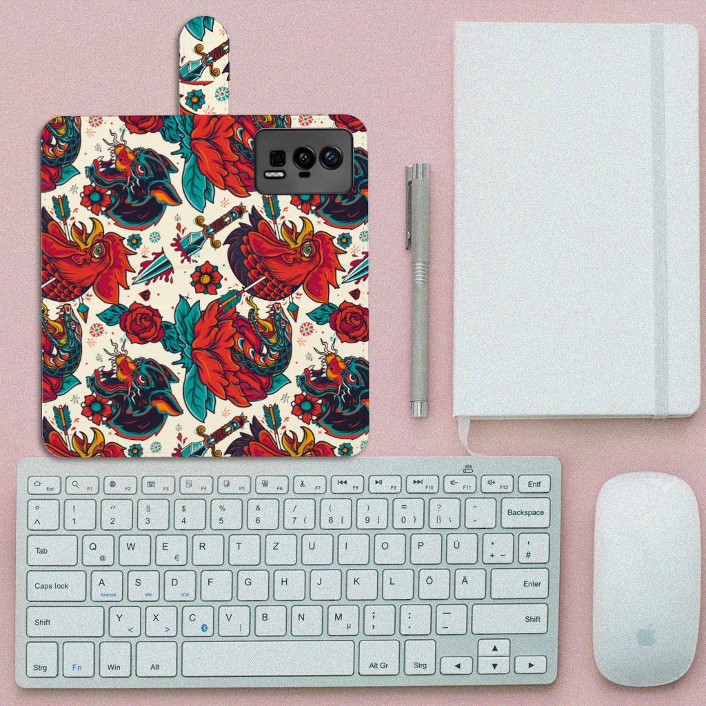 Xiaomi Poco F5 Pro Telefoonhoesje met foto Old Skool design bovenaanzicht