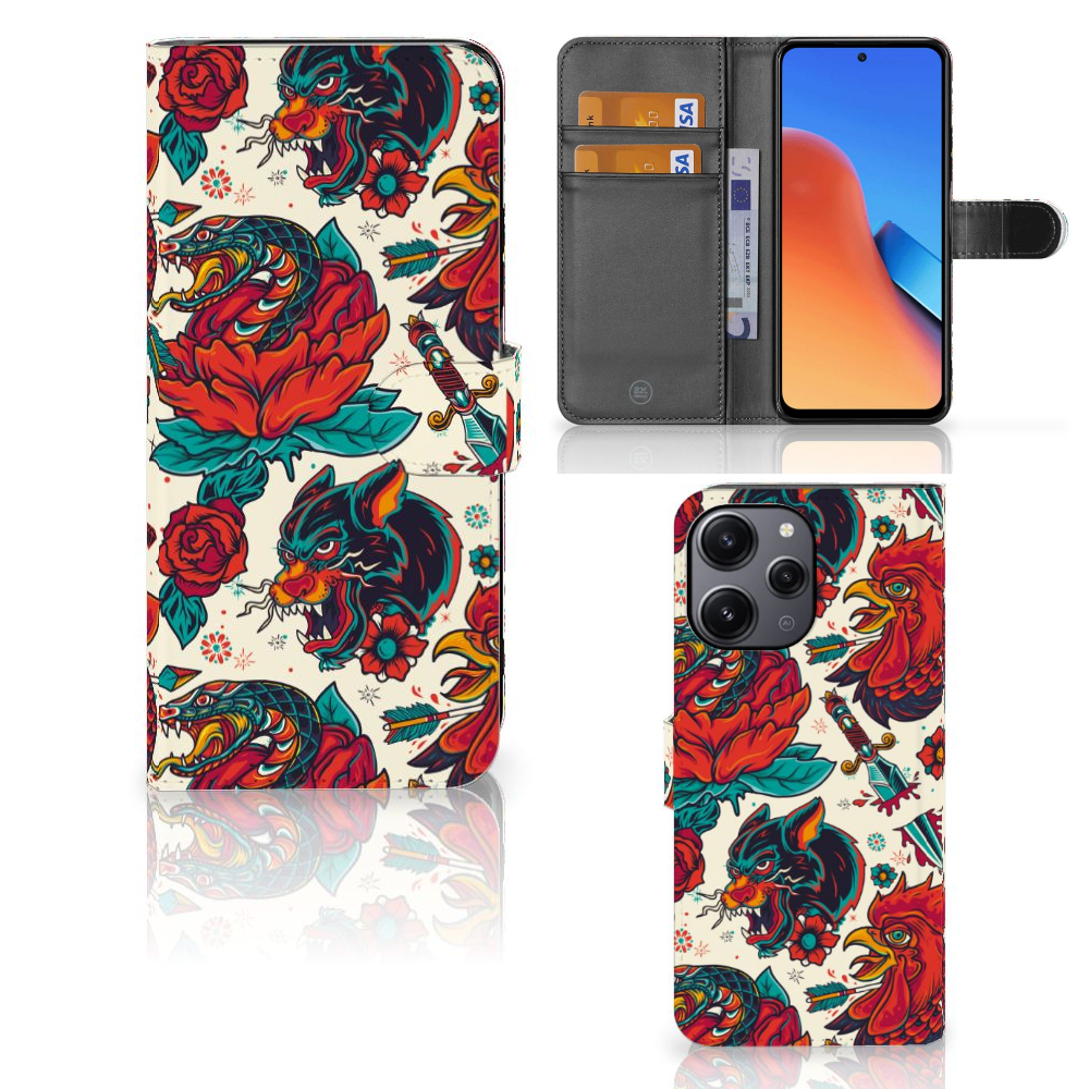 Xiaomi Redmi 12 Telefoonhoesje met foto Old Skool vintage design front back