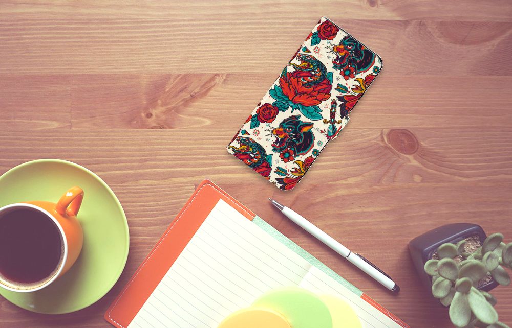 Xiaomi Redmi 12 Telefoonhoesje met foto Old Skool vintage design bovenaanzicht