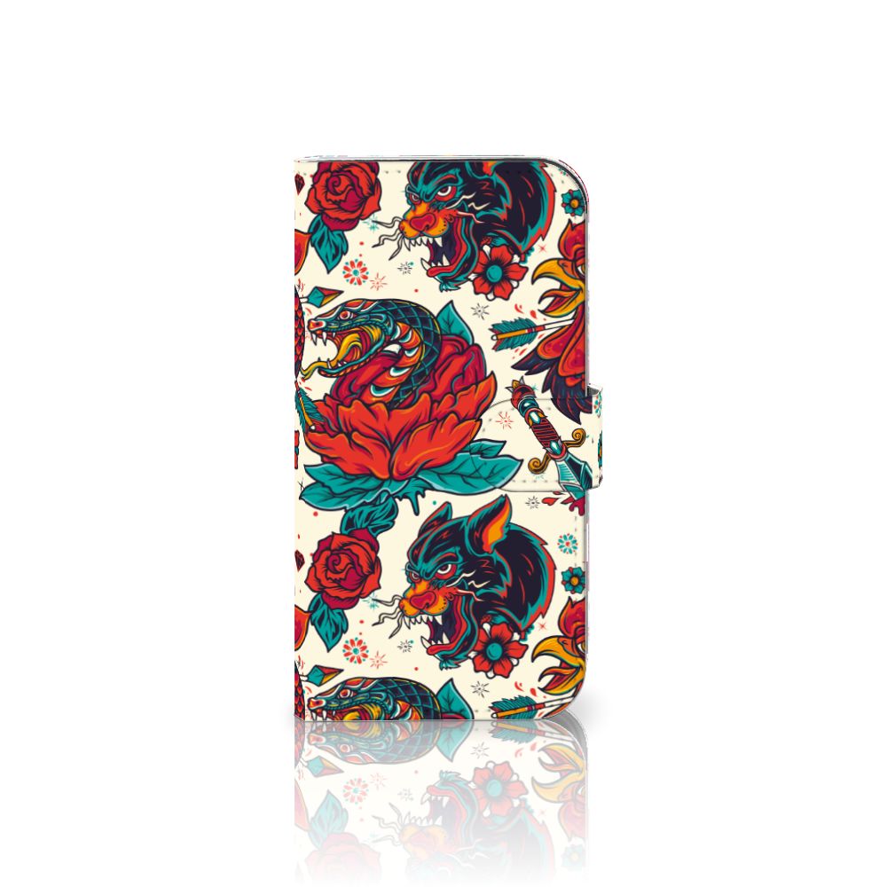 iPhone 16 Telefoonhoesje met foto Old Skool tattoo design vooraanzicht