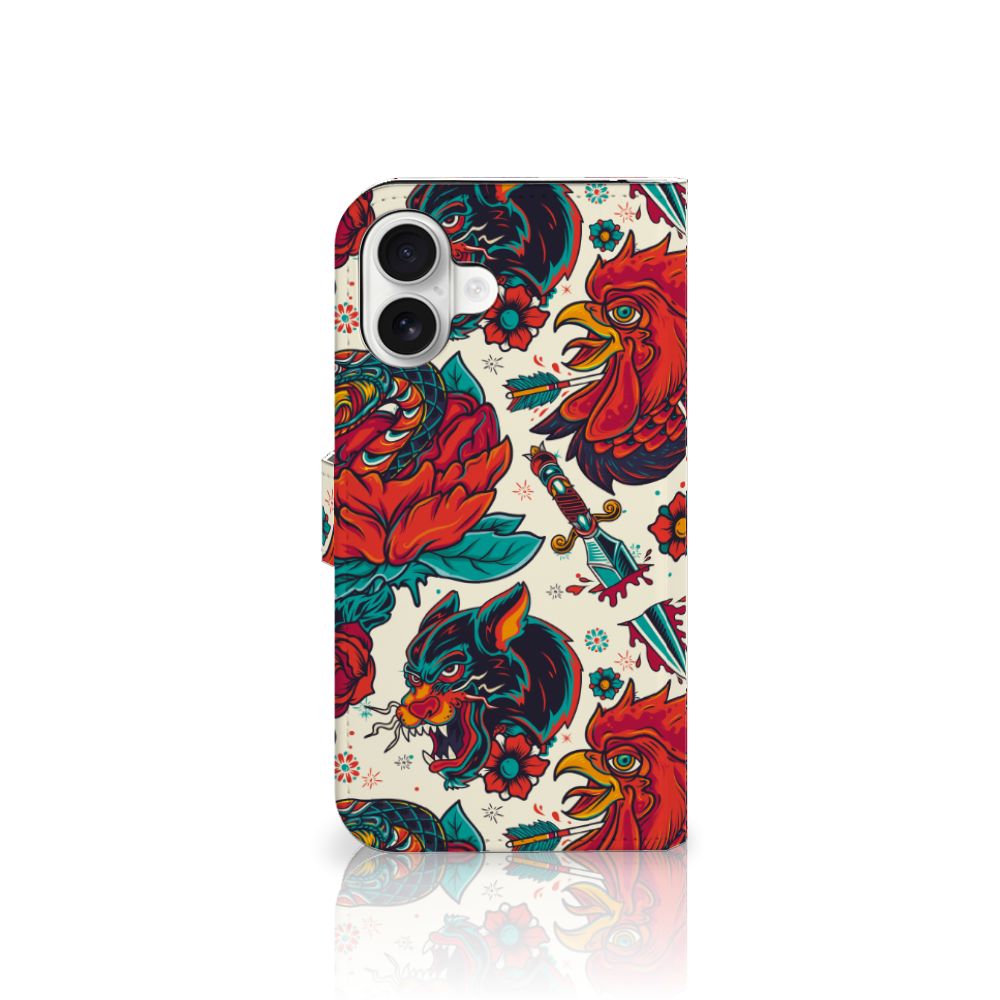 Apple iPhone 16 Plus Telefoonhoesje met foto Old Skool vintage design achteraanzicht