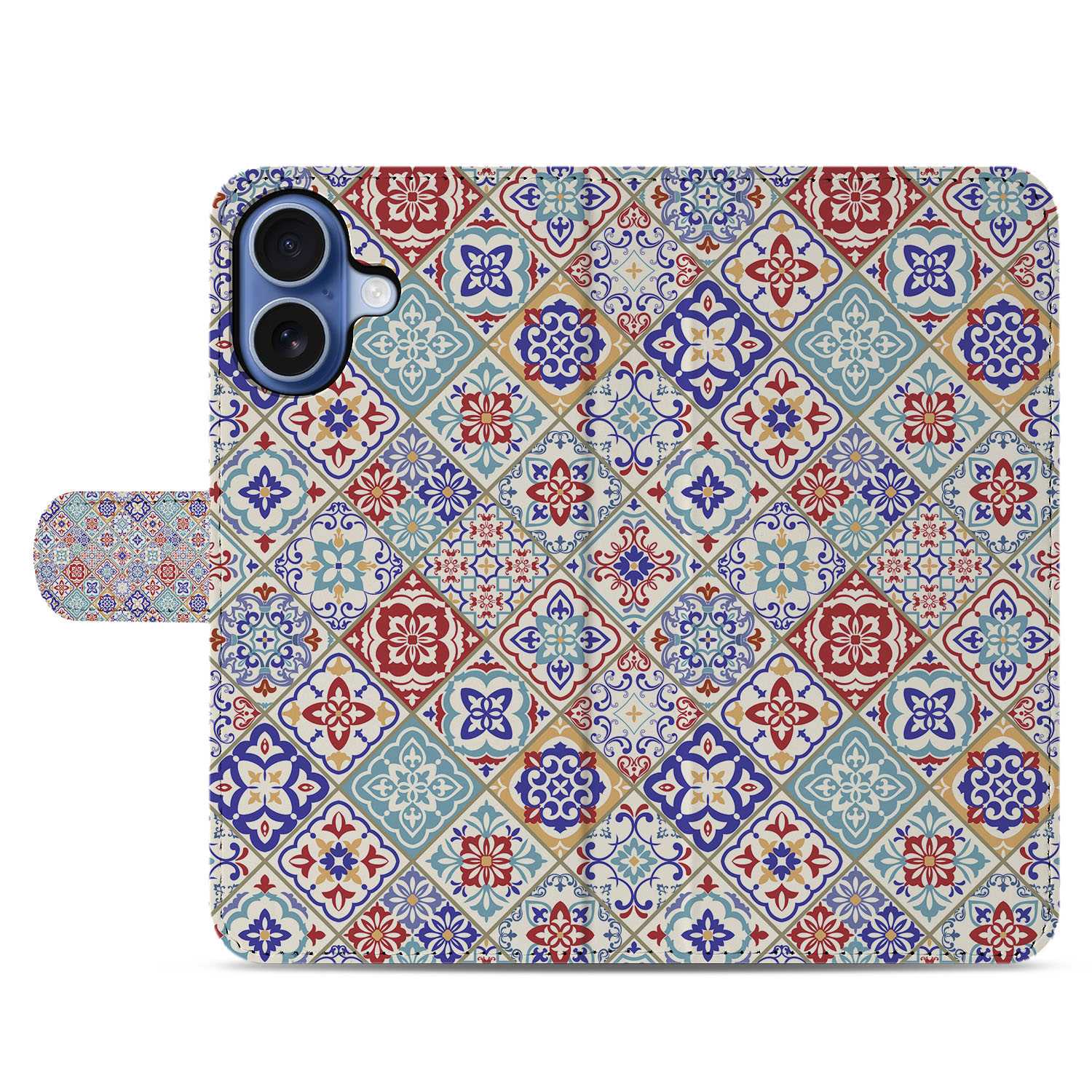 Tiles Color Hoesje Voor iPhone 17 Book Case kleurrijk tegelmotief aanzicht