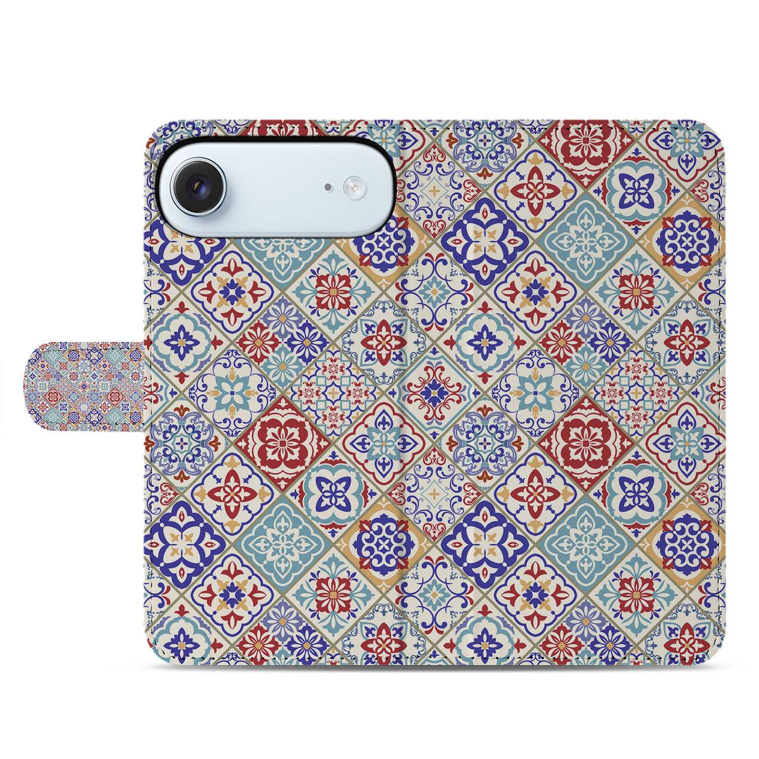 Tiles Color Hoesje Voor iPhone Air Bookcase design kleurrijk tegelmotief aanzicht