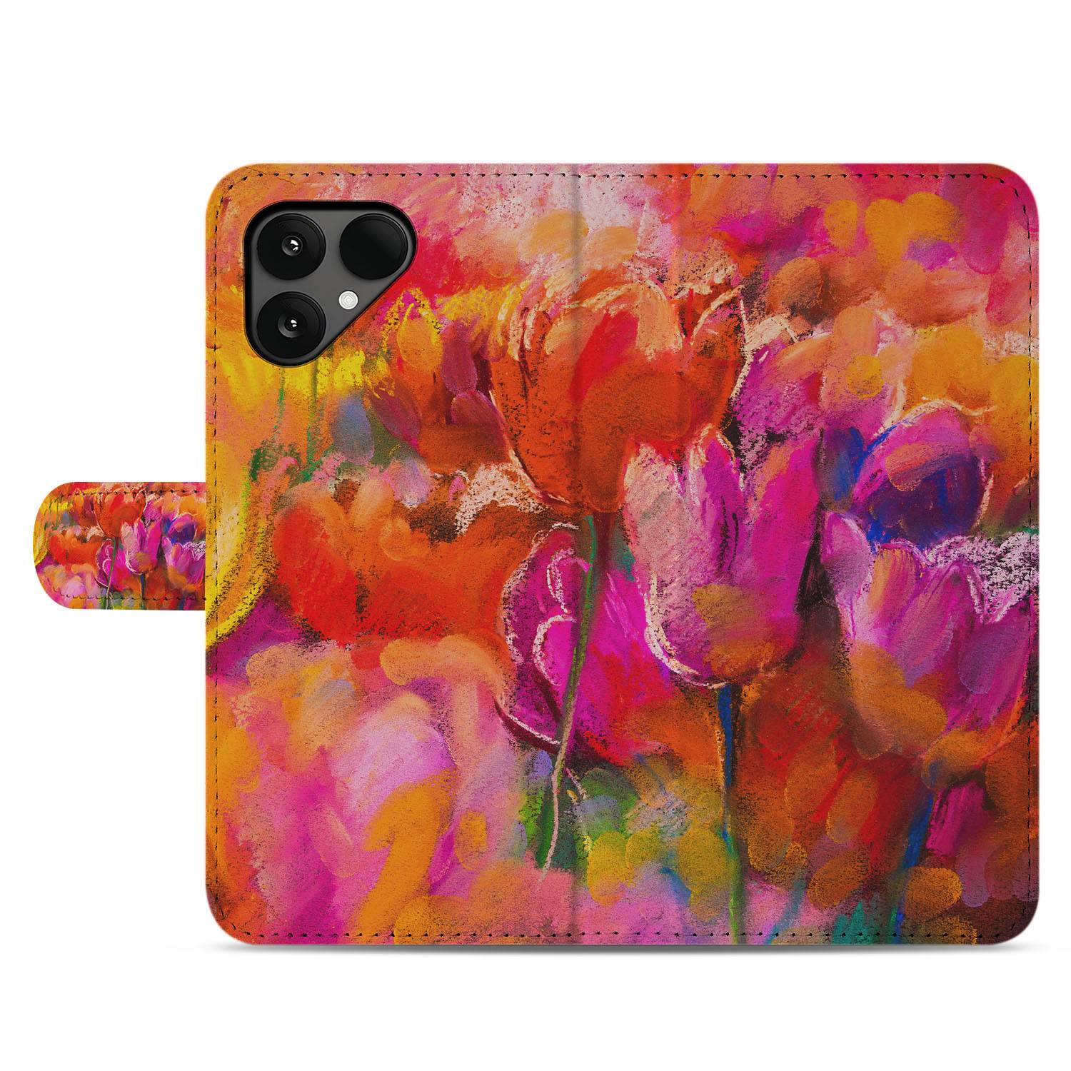 Tulips Fairphone 6 | Book Case tulpen watercolorprint voorkant