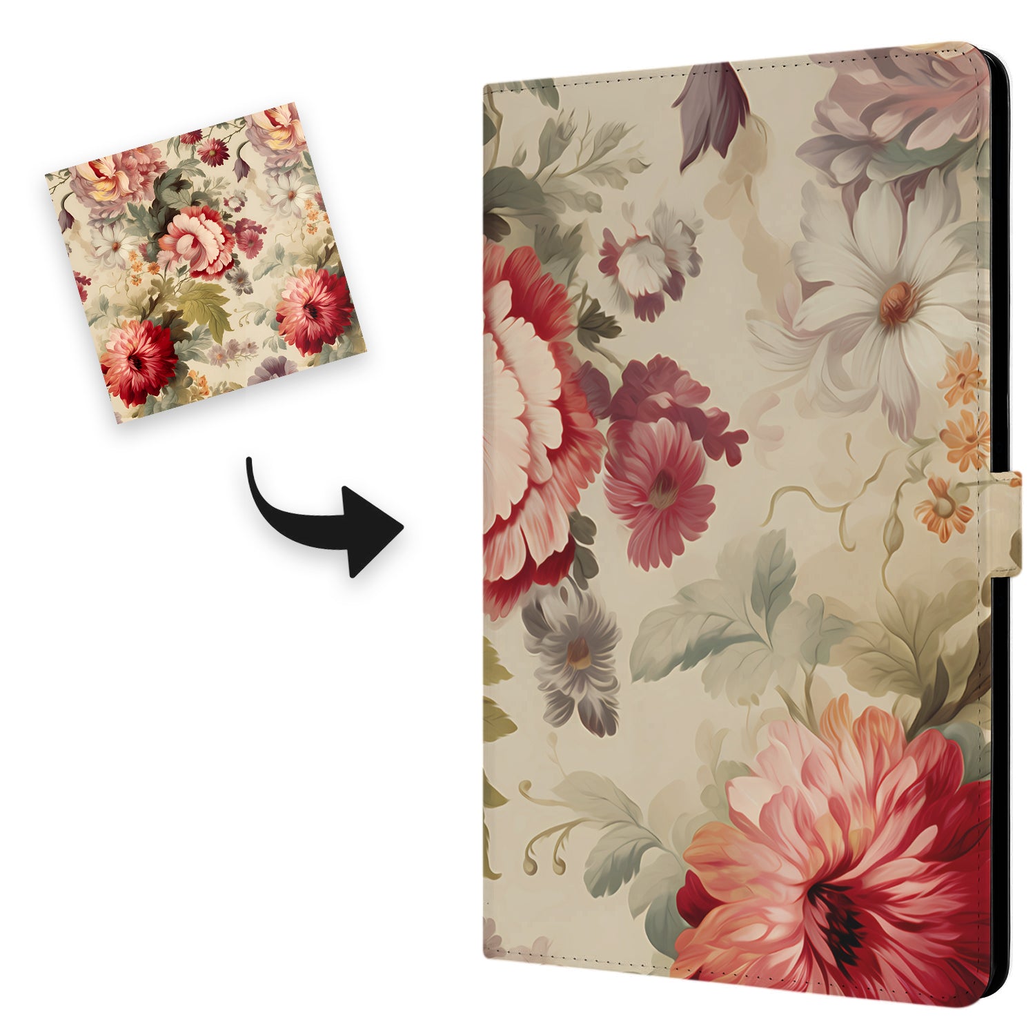 Uniek Nokia T20 Tablethoesje met Stand - Bloemen Design | B2C Telecom